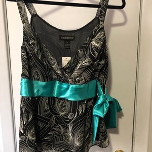 New with tags! Lane Bryant top with teal sash!